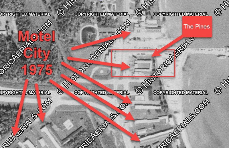 Pines Motel - 1975 Aerial Motel City
